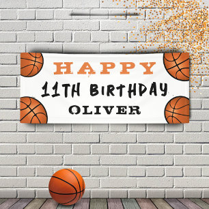 Bannière de fête d'anniversaire de Basketball pour