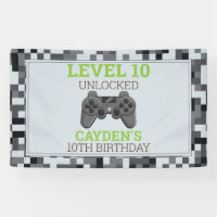 Bannière de fête d'anniversaire de jeu vidéo Game