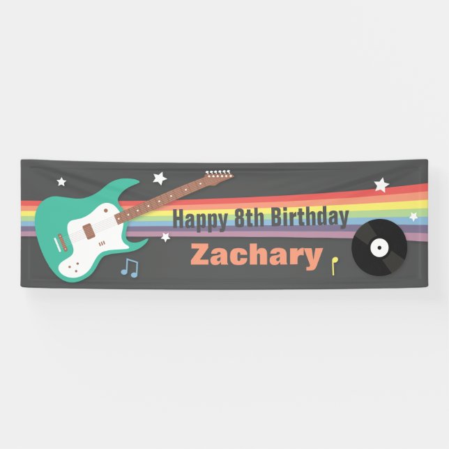 Bannière de fête d'anniversaire de Rockstar (Horizontal)