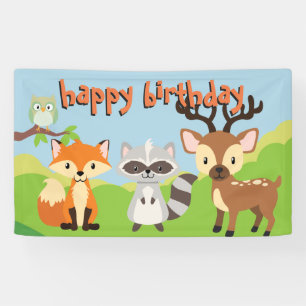 Bannière de fête d'anniversaire de thème d'anim