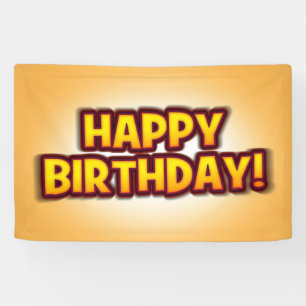 Bannière de fête d'anniversaire joyeuse réutilisab