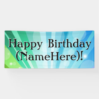 Bannière de fête d'anniversaire personnalisée bleu