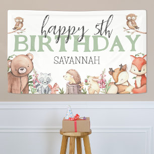 Bannière de fête d'anniversaire pour animaux de la
