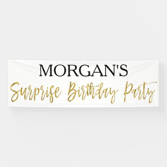 Bannière de fête d'anniversaire surprise (Horizontal)