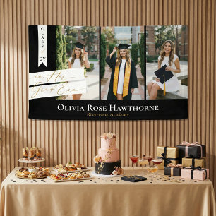 Bannière de fête de fin d'études élégante In Her G