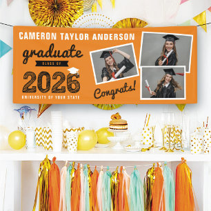 Bannière de fête de remise des diplômes 2026 Bold