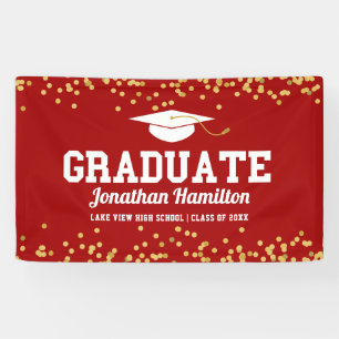 Bannière de fête de remise des diplômes avec confe