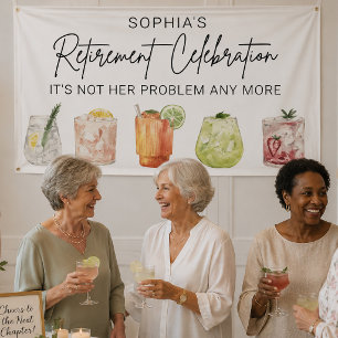 Bannière de fête de retraite, Fête de retraite drô
