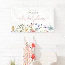 Bannière de Fête des mariées Fleur sauvage Meadow