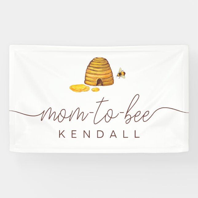 Bannière de Fête des mariées Maman-to-Abee (Horizontal)