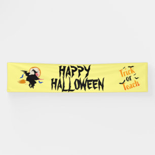 Bannière de fête d'Halloween en sorcière personnal