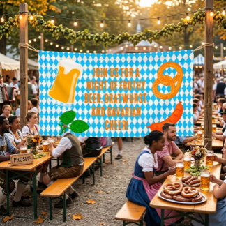 Bannière de fête Oktoberfest | Bière et bretzel ba