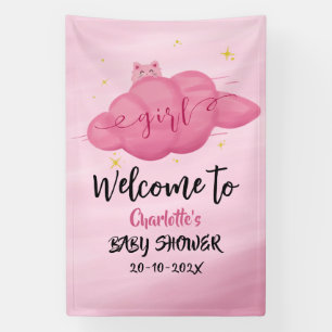 Bannière de fête prénatale pour bébé fille avec nu