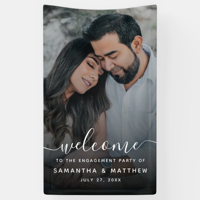 Bannière de fiançailles avec photo (Vertical)