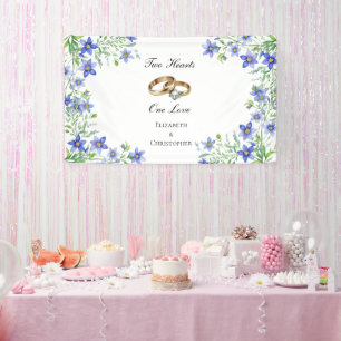 Bannière de fiançailles personnalisée aux fleurs s