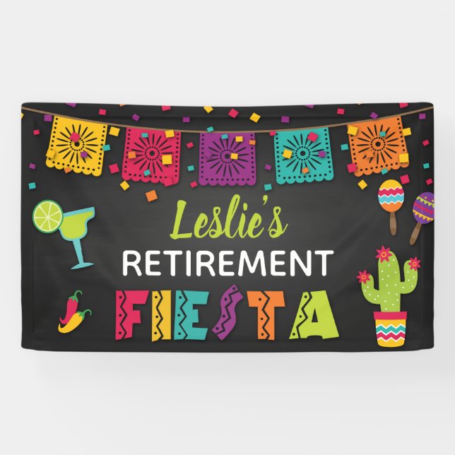 Bannière de fiesta de Retirment avec la margarita (Horizontal)