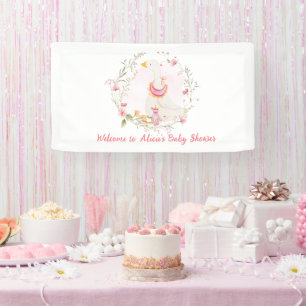 Bannière de fille Baby shower d'oie stupide