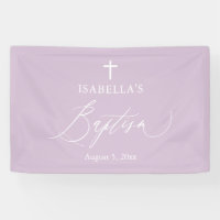 Bannière de fond de baptême moderne fille croix vi
