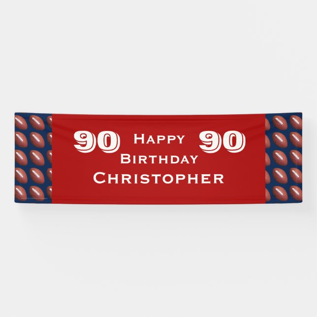 Bannière de football pour la 90e fête d'anniversai (Horizontal)
