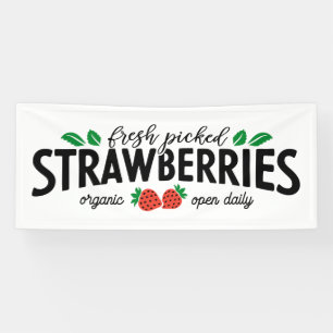 Bannière de fraises fraîches cuites pour les fermi