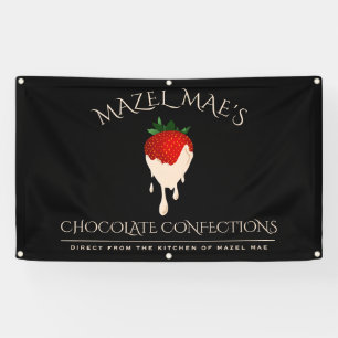 Bannière de fraises recouverte de chocolat blanc p