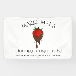 Bannière de fraises recouverte de chocolat personn