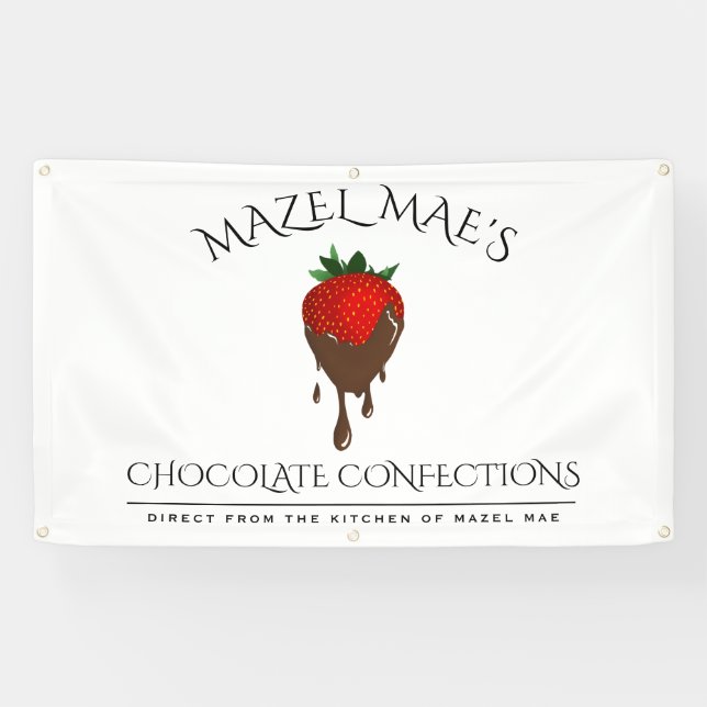 Bannière de fraises recouverte de chocolat personn (Horizontal)