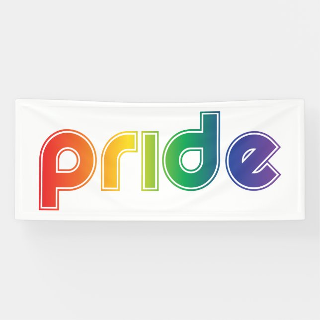 Bannière de Gay pride de texte arc-en-ciel (Horizontal)