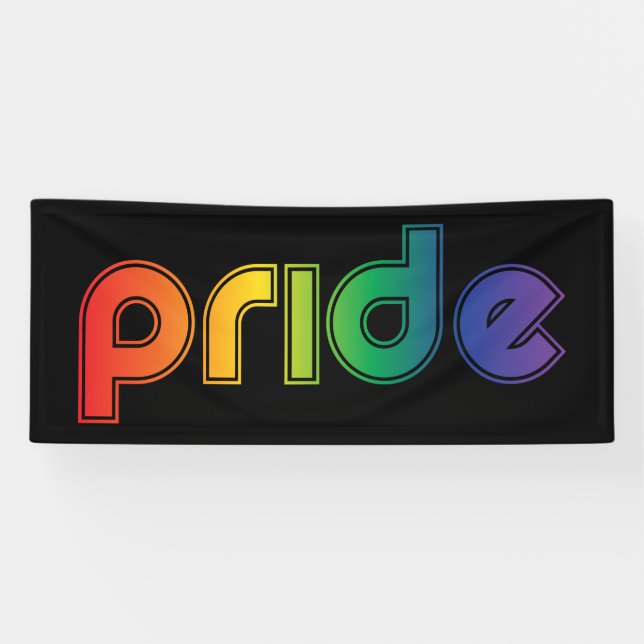 Bannière de Gay pride de texte arc-en-ciel (Horizontal)