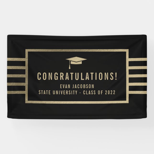 Bannière de graduation de couleur de Casquette d'o (Horizontal)