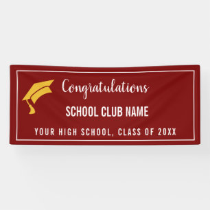 Bannière de graduation du club personnalisé Maroon