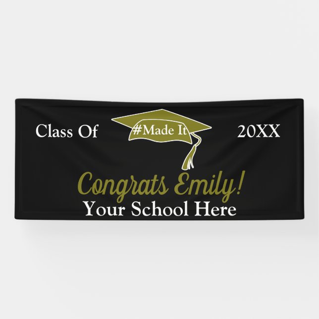 Bannière de graduation personnalisée - 2,5 po x 6  (Horizontal)