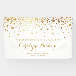 Bannière de graduation personnalisée Faux Gold Con