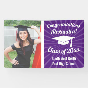 Bannière de graduation photo personnalisée en viol