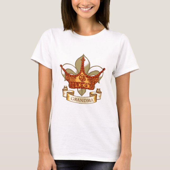 Bannière de la Couronne Reine Grand-mère T-shirt (Devant)