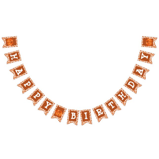Bannière de la fête Citrouille d'anniversaire heur (Tout)