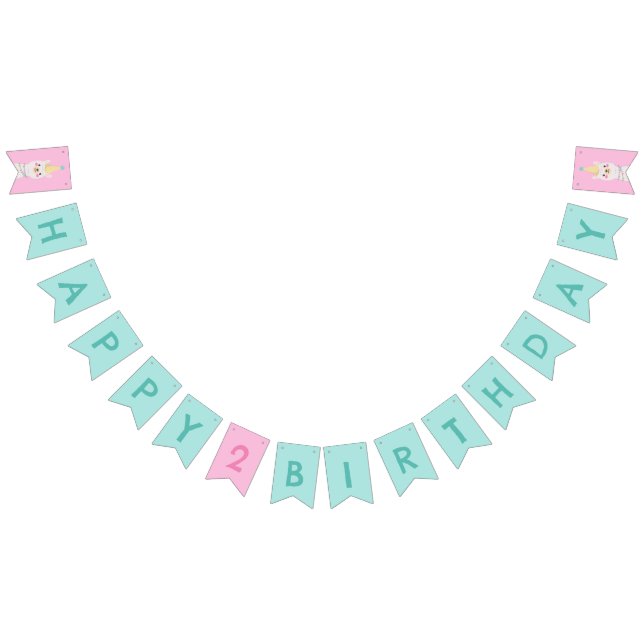 Bannière de la fête d'anniversaire Cute Llama (Tout)
