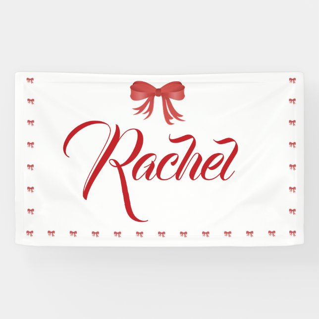 Bannière de la fête d'anniversaire de la Bow rouge (Horizontal)