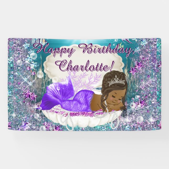 Bannière de la fête d'anniversaire de la sirène af (Horizontal)