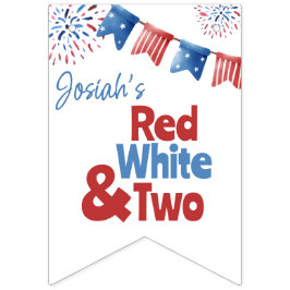 Bannière de la fête d'anniversaire rouge blanc et 