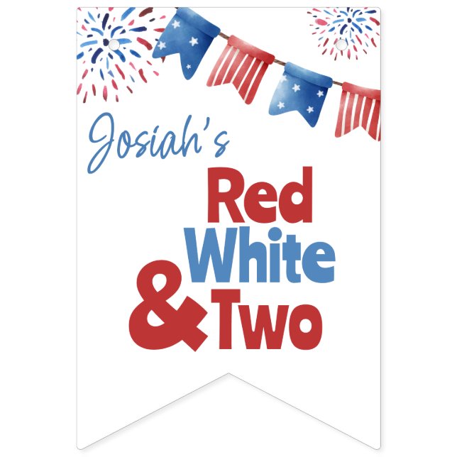 Bannière de la fête d'anniversaire rouge blanc et  (Premier drapeau)