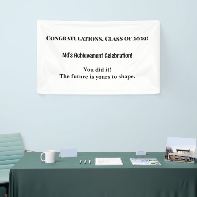 Bannière de la fête de graduation de nom personnal (Salon professionnel)