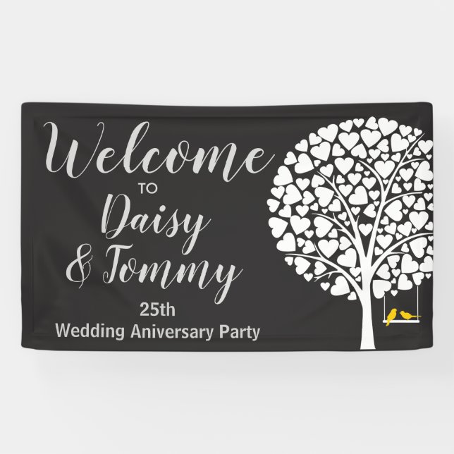 Bannière de la fête de l'anniversaire du mariage (Horizontal)