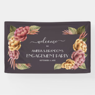 Bannière de la Fête de l'Engagement Floral Élégant