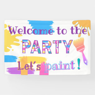 Bannière de la fête de peinture des traits de pinc