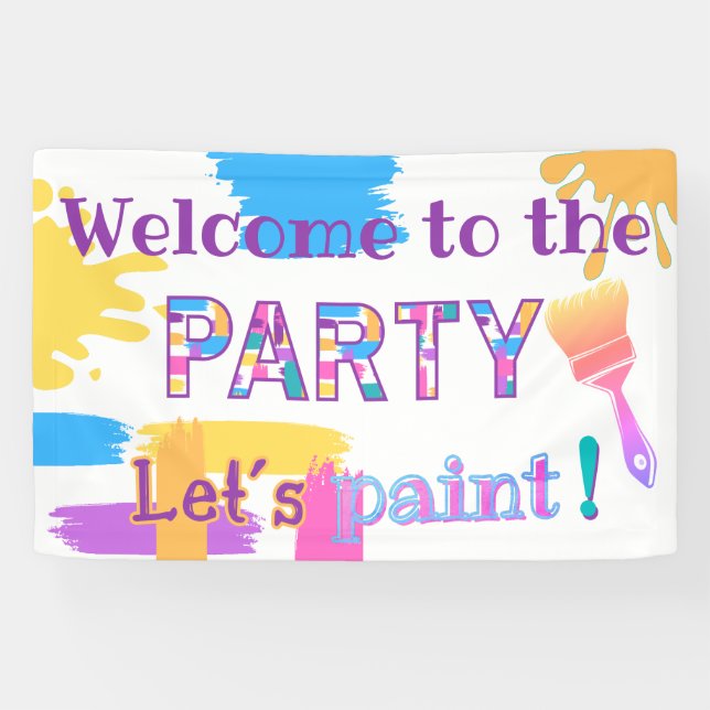 Bannière de la fête de peinture des traits de pinc (Horizontal)