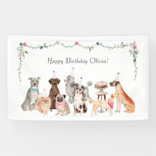 Bannière de la fête du chien, fond d'anniversaire