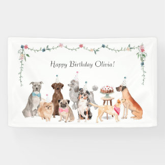 Bannière de la fête du chien, fond d'anniversaire