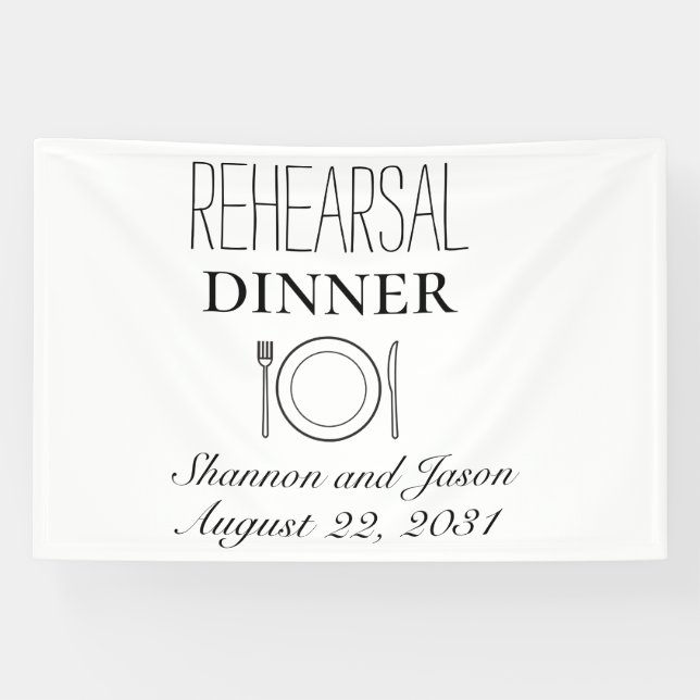 Bannière de la fête papier du dîner de répétition  (Horizontal)