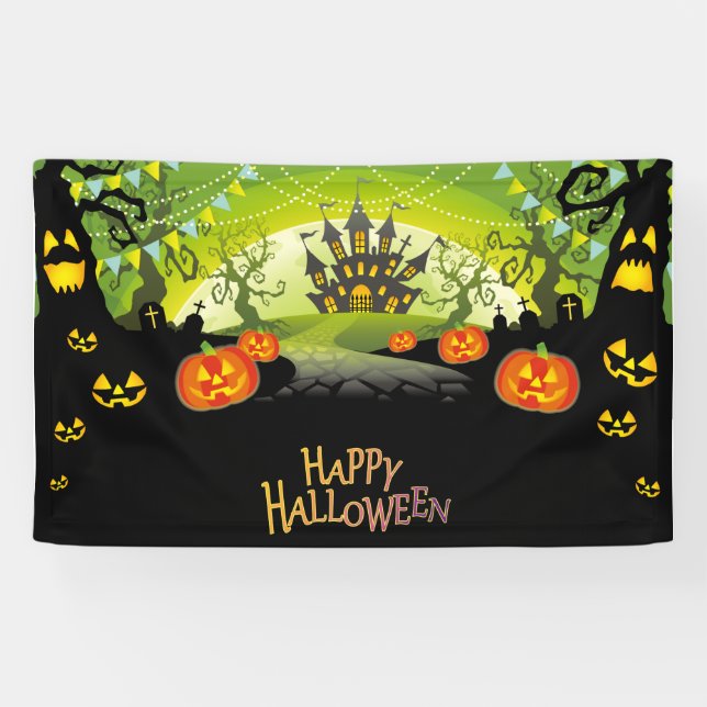 Bannière de la maison hantée d'Halloween (Horizontal)